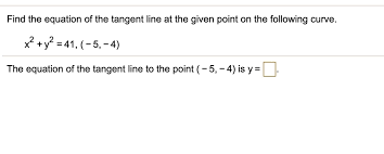The Equation Of The Tangent Iine To The