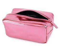 bare minerals metallic pink makeup bag