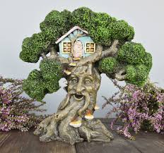 Green Man Tree House Blue Fairy House