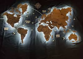 Led Light 3d Wood World Map For Wall