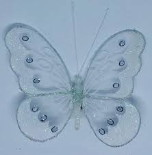 New users enjoy 60% off. Set Of 5 Large 18cm White Diamante Glitter Mesh Jewelled Decorative Butterflies Amazon Co Uk Kitchen Home