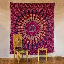 Purple Cotton Printed Mandala Wall