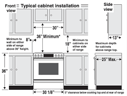 stove sizes typical range dimensions