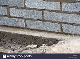 Bricklaying Wall With Half Cement Breeze Blocks Building A