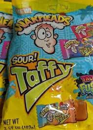 new warheads sour taffy 3 bags net wt