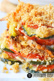 Zucchini Tomato Casserole with Bread Crumb Topping | Salty Side ...