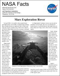 mars exploration rover fact sheet