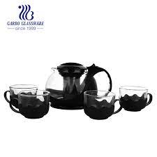 china 5pcs glass tea pot with small tea