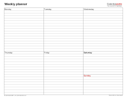 free weekly planners for microsoft word