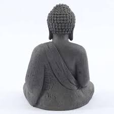 Luxenhome Meditating Buddha Gray Mgo Garden Statue