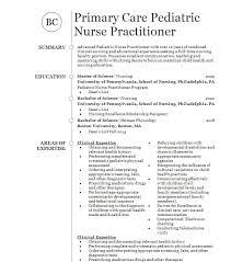 pediatric nurse pracioner resume sle