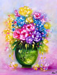 Vase Of Flowers Paintingabstract Flower