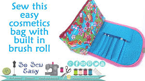 sew a cosmetics bag with brush roll