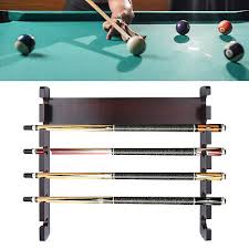 Wooden 6 Pool Cue Rack Wall Mounted