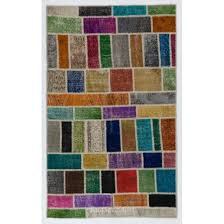 turkish handmade patchwork rug made