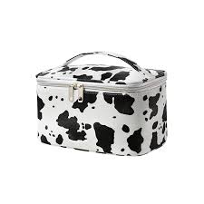 portable cosmetics bag cow printed