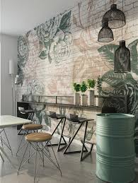 Brick Roses Wallpaper Mural Designer