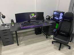 See more ideas about gaming room setup, room setup, pc setup. Just Got The New Ikea Utespelare Gaming Desk Functionally All I Need For The G9 Battlestations
