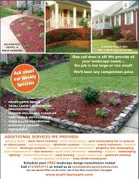 Flyers For Landscapers Scotts Landscaping Lawn Care Promo Too