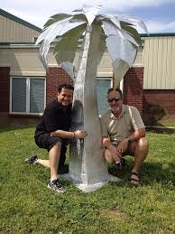 Palm Tree Art Sculpture In Aluminum