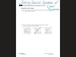 Algebra 1 5 4 Solving Special Systems