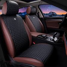 Black Universal Leather Car Seat Cover2
