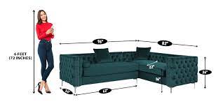tidafors velvet corner sofa in green
