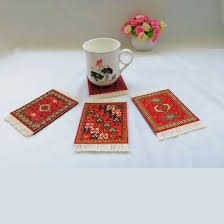 set of 4 rug table coasters persian