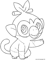 Electric type, electrode, pokemon, voltorb. Pokemon Grookey Grass Type Coloring Pages Printable