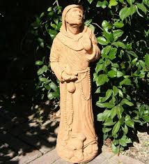 hooded st francis garden statue wind