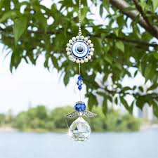 It will have the same effect. H D Crystal Angel Suncatcher With Fengshui Turkish Blue Evil Eye Home Decor Protection Blessing Housewarming Birthday Charm Gift Wind Chimes Hanging Decorations Aliexpress