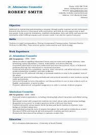 The format, shown above is one of many. Admissions Counselor Resume Samples Qwikresume