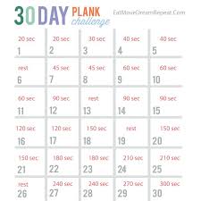 31 Chart For 30 Day Plank Challenge Chart Day Challenge For