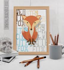 Fox Nursery Decor Wall Art Print Art