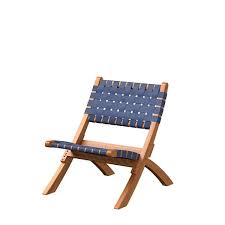 Sava Navy Blue Wood Lawn Chair 63636