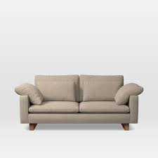 Harmony Xl 76 Multi Seat Sofa Twill Gravel Dark Walnut West Elm