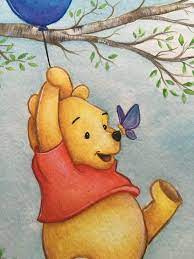Pooh Watercolor Painting Print
