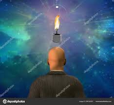 Light Bulb Flame Bald Man Stock Photo Rolffimages 206156332