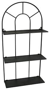 Black Metal 3 Tier Wall Hanging Shelf