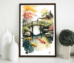 Japanese Landscape Garden Wall Art With