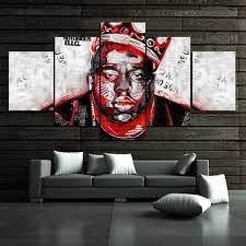 famous person 5 panel canvas art wall