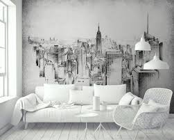 Monochrome Charcoal City Wallpaper