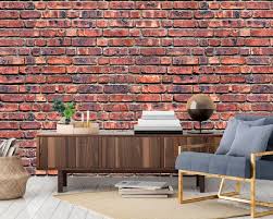 Brick Wallpaper Faux Pattern 3d Red