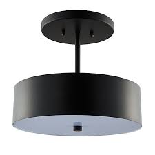 Southern Enterprises C Nila Semi Flush Mount Ceiling Lamp With Black Metal Shade Bed Bath Beyond