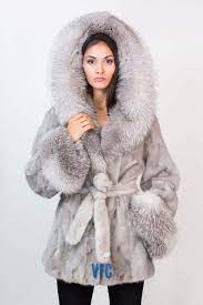 Sapphire Mink Coat With Silver Light
