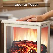Turbro Suburbs Ts17q Infrared Electric Fireplace Stove 19 In Freestanding Stove Heater With 3 Sided View 1500 Watt Ivory