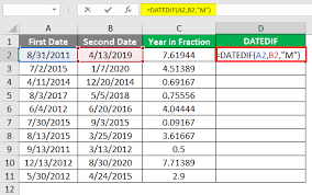 subtract date in excel how to