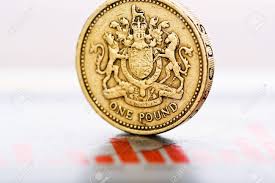 One Pound Coin On Fluctuating Graph Rate Of The Pound Sterling