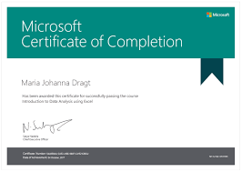 Microsoft Certificate Of Completion Voucher For Datachangers Courses
