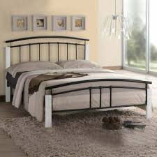 Tetras Black Metal Bed Frame With White